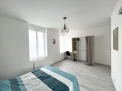 Un ou plusieurs lits dans un hébergement de l'établissement 180A - Duplex T2 Tout Confort du Gond - 45 m2