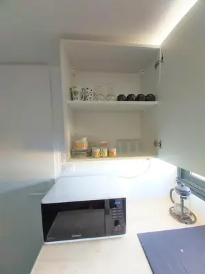 Cuisine ou kitchenette dans l'établissement Bongraine Océan