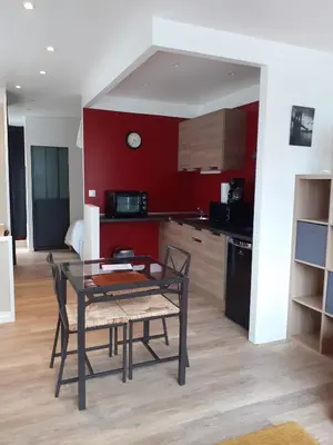Cuisine ou kitchenette dans l'établissement Mini Loft