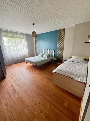 Un ou plusieurs lits dans un hébergement de l'établissement Gîte marais poitevins le grand sablon ouest