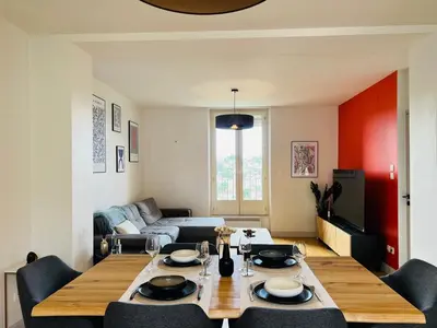 Coin salon dans l'établissement L'horizon - Spacieux et idyllique t3