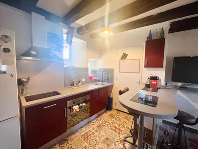 Cuisine ou kitchenette dans l'établissement So British ! Appart atypique et sa petite terrasse