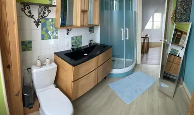 Salle de bains dans l'établissement Maison de vacances familiale au cœur du marais poitevin
