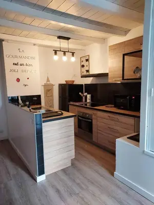 Cuisine ou kitchenette dans l'établissement Maisonnette