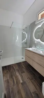 Salle de bains dans l'établissement La petite maison de pecheur