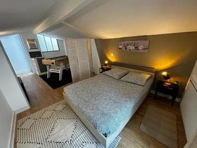 Un ou plusieurs lits dans un hébergement de l'établissement Le Saint Maixent, Maison de Ville, Baby Foot, wifi