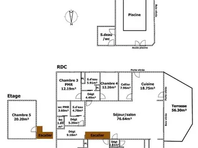 Plan de l'établissement Gîte rénové avec piscine intérieure, accessible PMR, en plein cœur du Bocage Vendéen. - FR-1-426-536