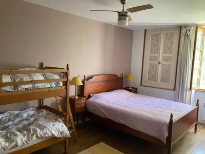 Un ou plusieurs lits dans un hébergement de l'établissement Gîte Chez Chenon