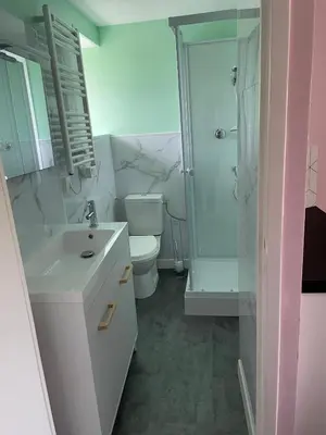 Salle de bains dans l'établissement Renette