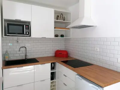 Cuisine ou kitchenette dans l'établissement La Source, location saisonnière proche Cognac