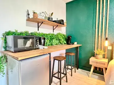 Cuisine ou kitchenette dans l'établissement ~ Le Jungle ~ Petit cocon au porte du Futuroscope