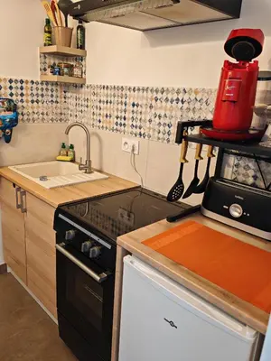 Cuisine ou kitchenette dans l'établissement LES BOUCHOLEURS