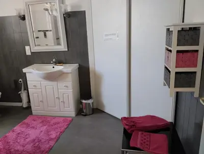 Salle de bains dans l'établissement Domaine la belle charentaise