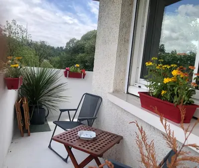 Balcon ou terrasse dans l'établissement Chez Jean-Claude, vue panoramique au réveil