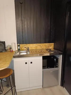 Cuisine ou kitchenette dans l'établissement LE GOOD TRIP studio à 3 min du Futuroscope