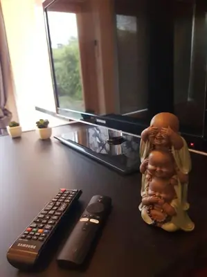 Télévision ou salle de divertissement dans l'établissement Japan House : studio en bois Zen - Wifi - Parking gratuit