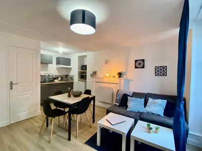 Cuisine ou kitchenette dans l'établissement Le Clain de Vivonne, cosy appartement plein centre