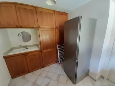 Cuisine ou kitchenette dans l'établissement Gîte du Louvanto