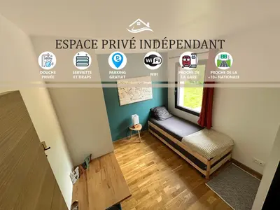 Plan de l'établissement Chambre privée au calme - Proche gare - Parking gratuit