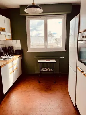 Cuisine ou kitchenette dans l'établissement Champs de mars Appartement 1 chambre proche centre ville, balcon et parking
