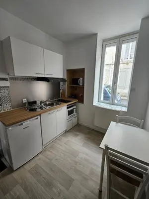 Cuisine ou kitchenette dans l'établissement Au deux enfants
