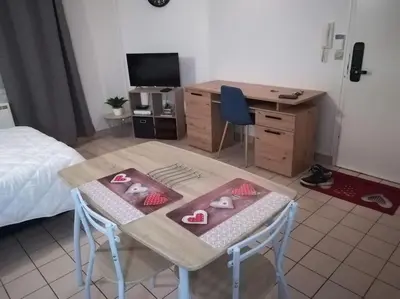 Télévision ou salle de divertissement dans l'établissement Studio meublé 27 mètres carrés wifi netflix