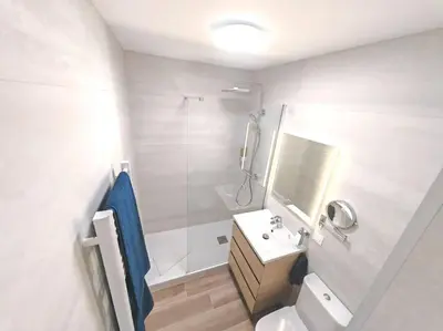 Salle de bains dans l'établissement Appartement cosy climatisé