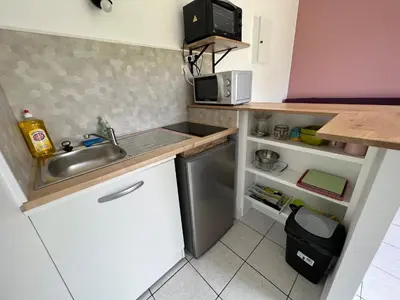 Cuisine ou kitchenette dans l'établissement Chez Laurie et Xavier studio 2