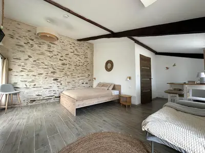 Un ou plusieurs lits dans un hébergement de l'établissement Chambres d'Hôtes ''SOUS L'OMBRE DES MIMOSAS''