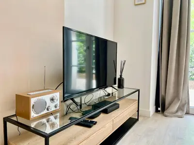 Télévision ou salle de divertissement dans l'établissement Le Clos Demoiselles