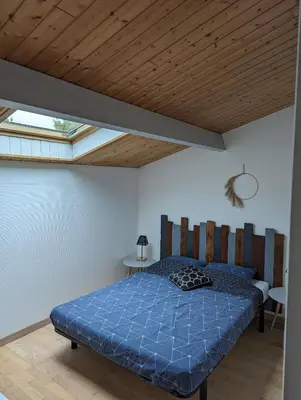 Un ou plusieurs lits dans un hébergement de l'établissement Appartement 4 personnes bord mer