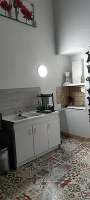 Cuisine ou kitchenette dans l'établissement GÎTE Flodid