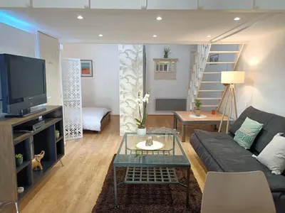 Télévision ou salle de divertissement dans l'établissement Véritable petit nuage