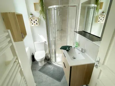 Salle de bains dans l'établissement Appartement T2