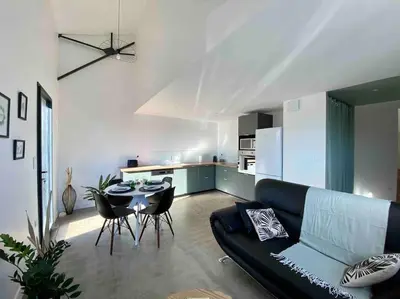 Cuisine ou kitchenette dans l'établissement Le Tropical, Maison T3 - 55m2