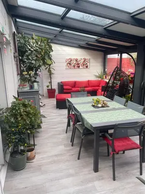 Coin salon dans l'établissement Charmante maison pour vos vacances