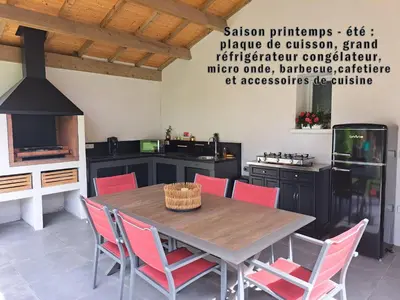 Cuisine ou kitchenette dans l'établissement Pour des vacances ideales
