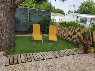 Jardin de l'établissement Mobil Home Bord de Mer