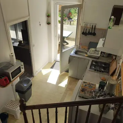 Cuisine ou kitchenette dans l'établissement Les galets