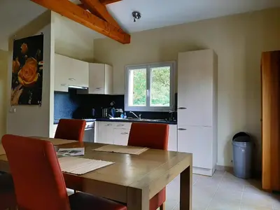 Cuisine ou kitchenette dans l'établissement Villa in Les Forges with Golf and Pool