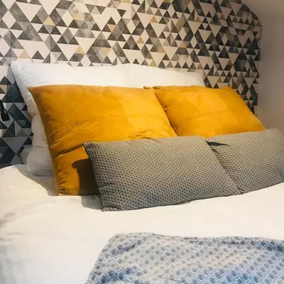 Un ou plusieurs lits dans un hébergement de l'établissement La Galerie, Et Pop Et Chic !