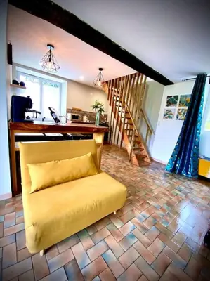 Coin salon dans l'établissement Gîte Duplex Vallée de la Vienne