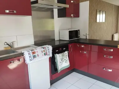 Cuisine ou kitchenette dans l'établissement Gîte le Vieux Moulin