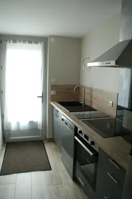 Cuisine ou kitchenette dans l'établissement Gîte du Four Banal