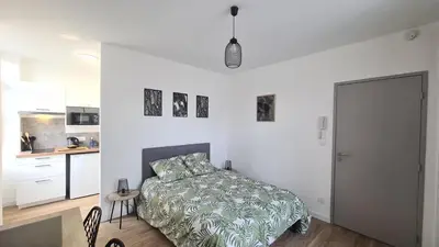 Cuisine ou kitchenette dans l'établissement Studio Ludo 1, parking privé, wifi, climatisation, entrée autonome