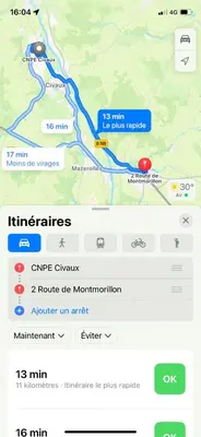 Plan de l'établissement 3 appartements T1 meublé Lussac 86320