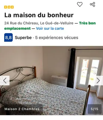 Un ou plusieurs lits dans un hébergement de l'établissement La maison du bonheur