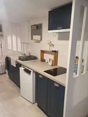 Cuisine ou kitchenette dans l'établissement Joli studio décoré proximité cure centre ville