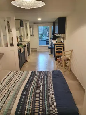 Cuisine ou kitchenette dans l'établissement Joli studio décoré proximité cure centre ville