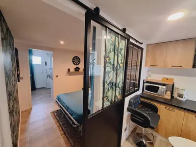Cuisine ou kitchenette dans l'établissement Joli studio 25m2 avec cuisine